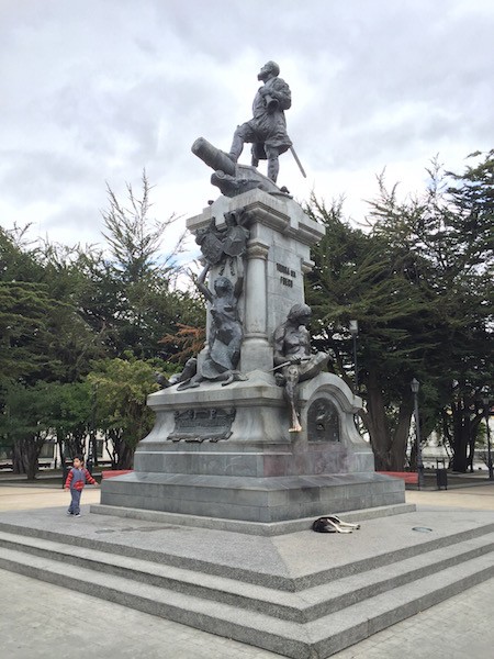 Punta Arenas sits on the Strait of Magellan. Named for Magellan, the town's square features a huge statue of the man.