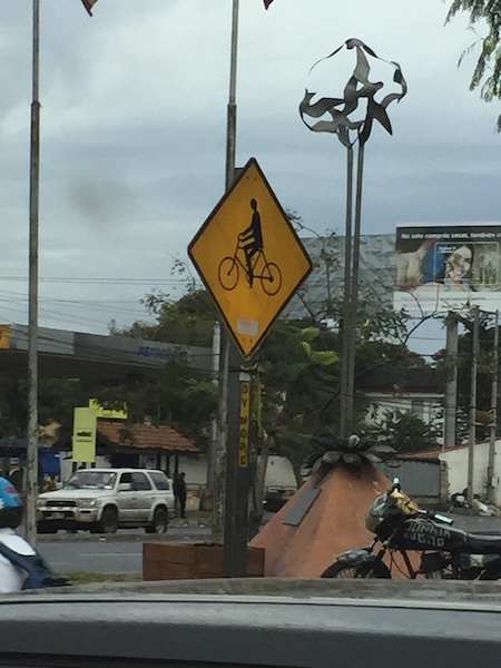 One of my favorite take-aways from Paraguay was how much better their Bicycle Signs are.