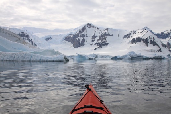 Sea Kayaking in Antarctica was amazing. Yes, that's water and not glass.